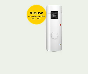 De Remeha Azorra ACE warmtepompboiler, een staande boiler van 200 of 250 liter.