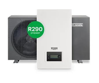 De Confida 40 monoblock-warmtepomp, een buitenunit voor tegen de gevel.